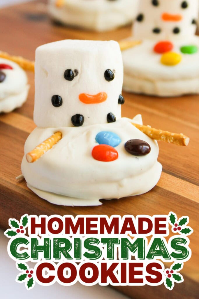 christmas cookies -Melted Snowman White Chocolate Covered Oreos