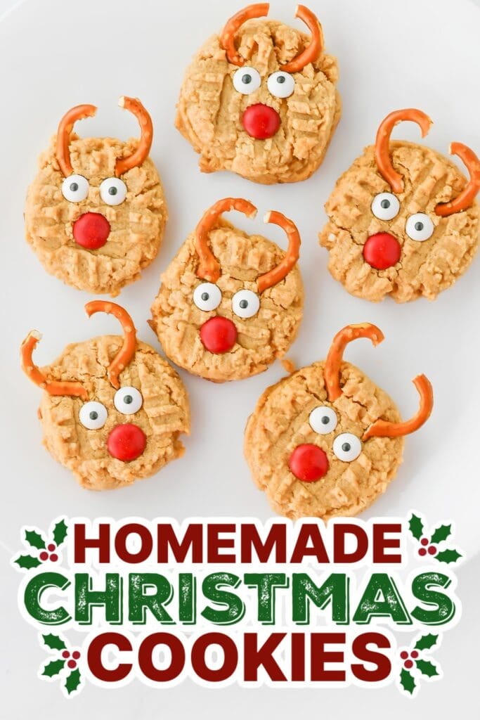 christmas cookies - Peanut Butter Reindeer Cookies