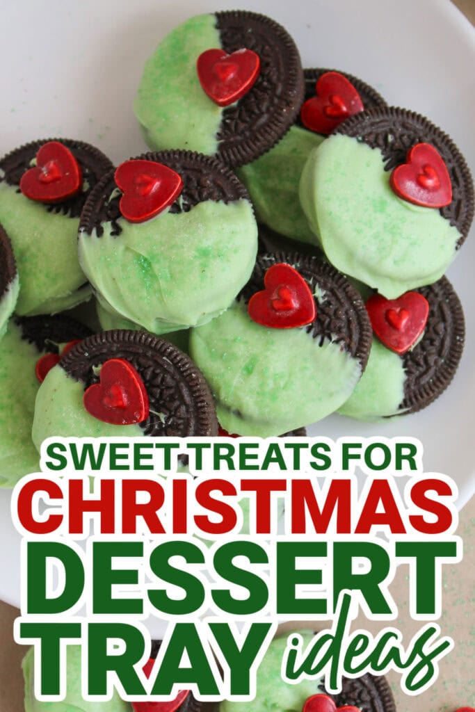 christmas dessert tray ideas - Grinch-Inspired Oreos copy