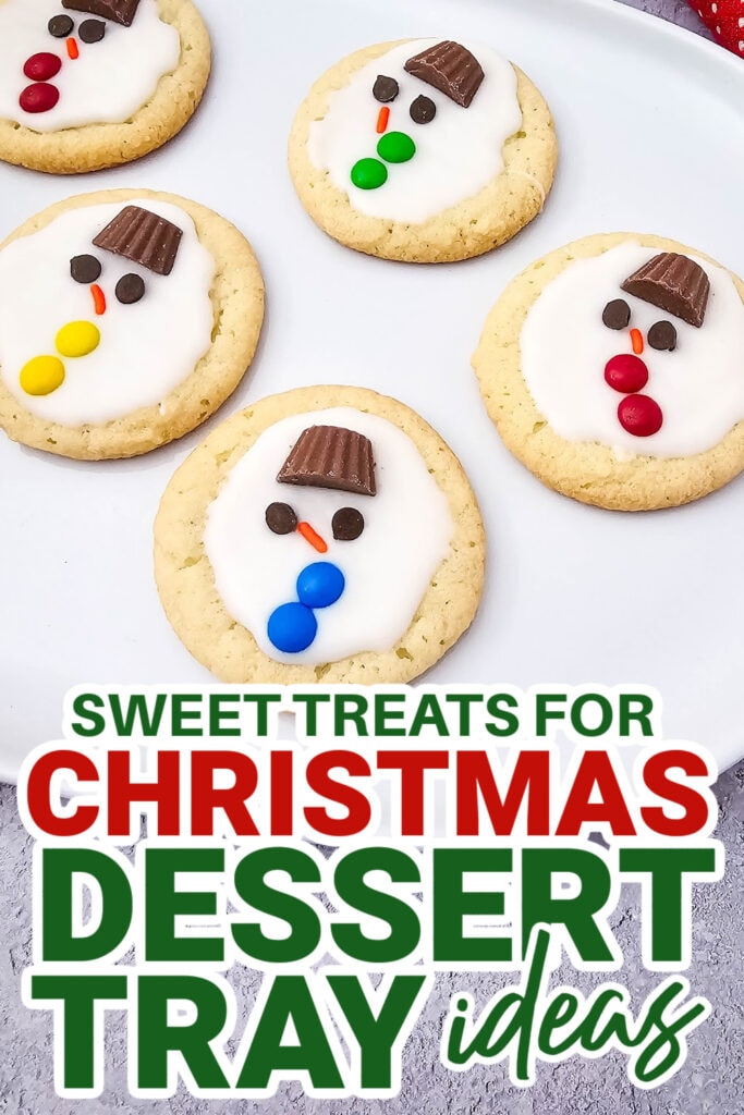 christmas dessert tray ideas - Melted Snowman Sugar Cookies copy