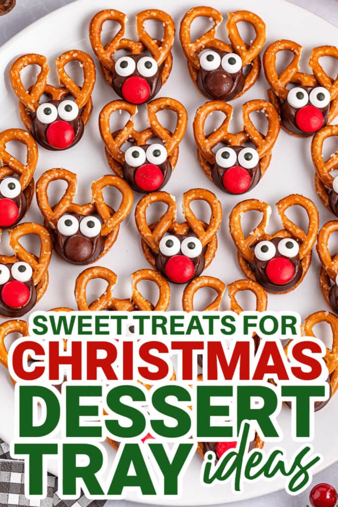 christmas dessert tray ideas - Reindeer Rolo Pretzels copy