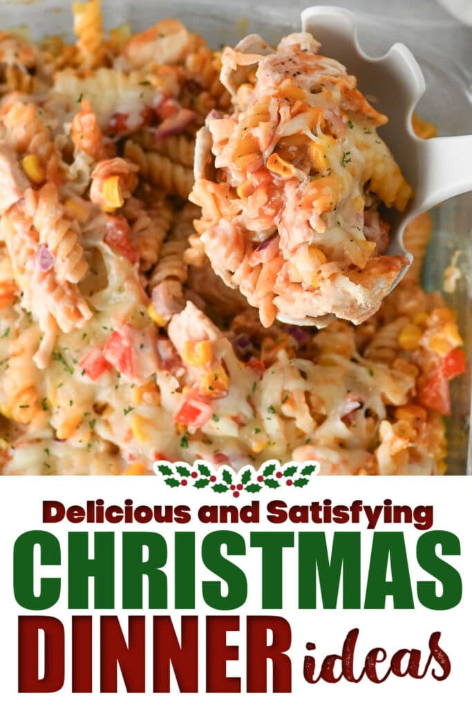 christmas dinner ideas -BBQ Ranch Chicken Pasta Bake Casserole copy