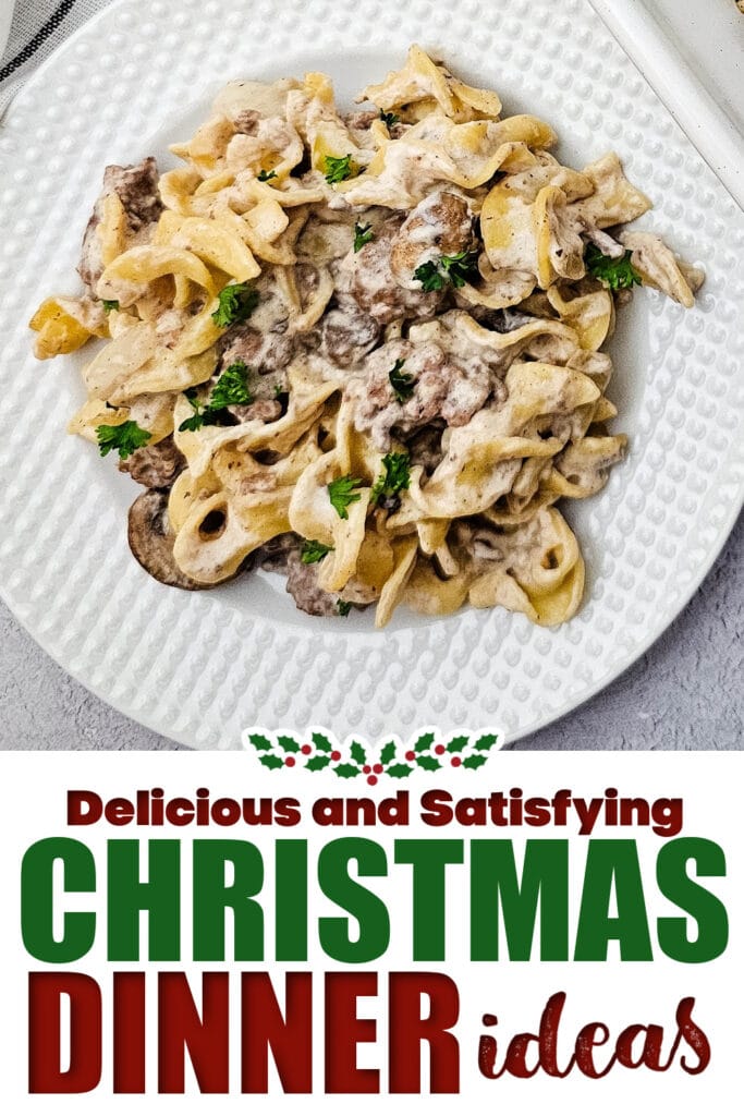 christmas dinner ideas -Cheesy Beef Stroganoff Casserole copy