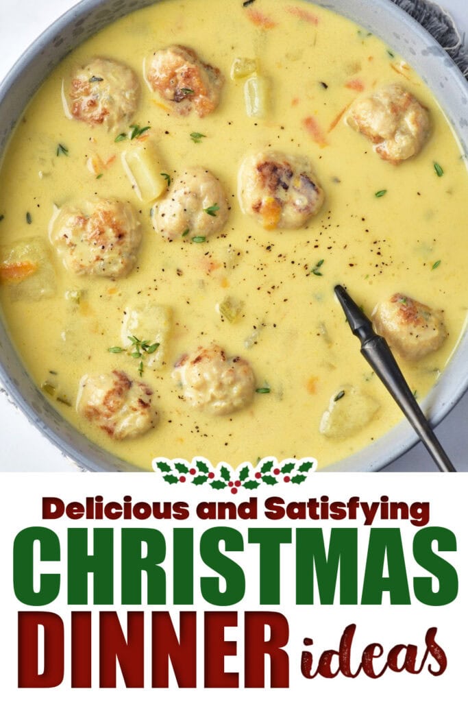 christmas dinner ideas -Cheesy Turkey Meatball Soup copy