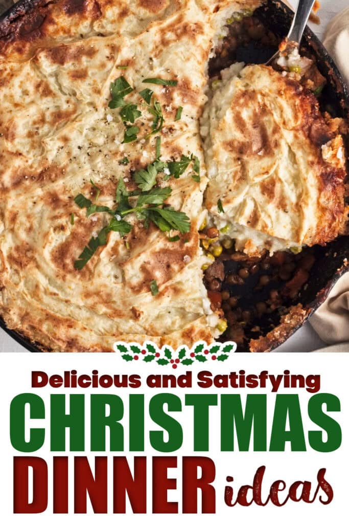 christmas dinner ideas -Mushroom Lentil Shepherd's Piey copy