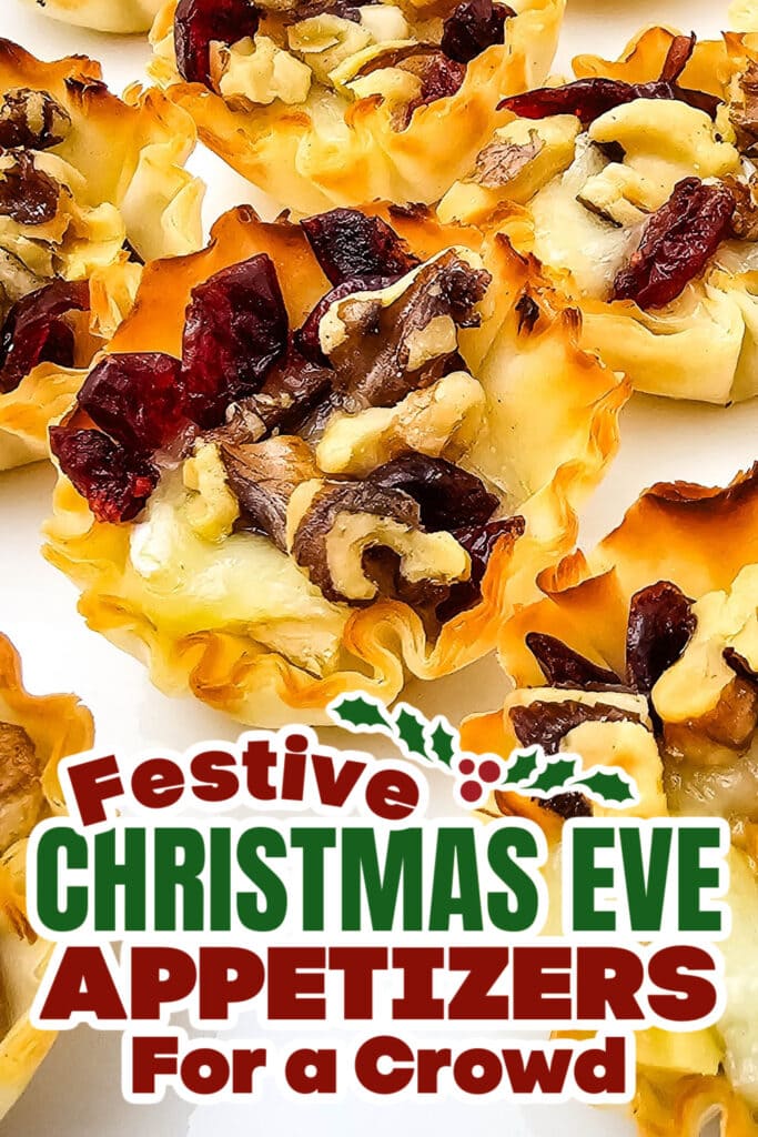 christmas eve appetizers - Baked Cranberry and Walnut Brie Bites copy