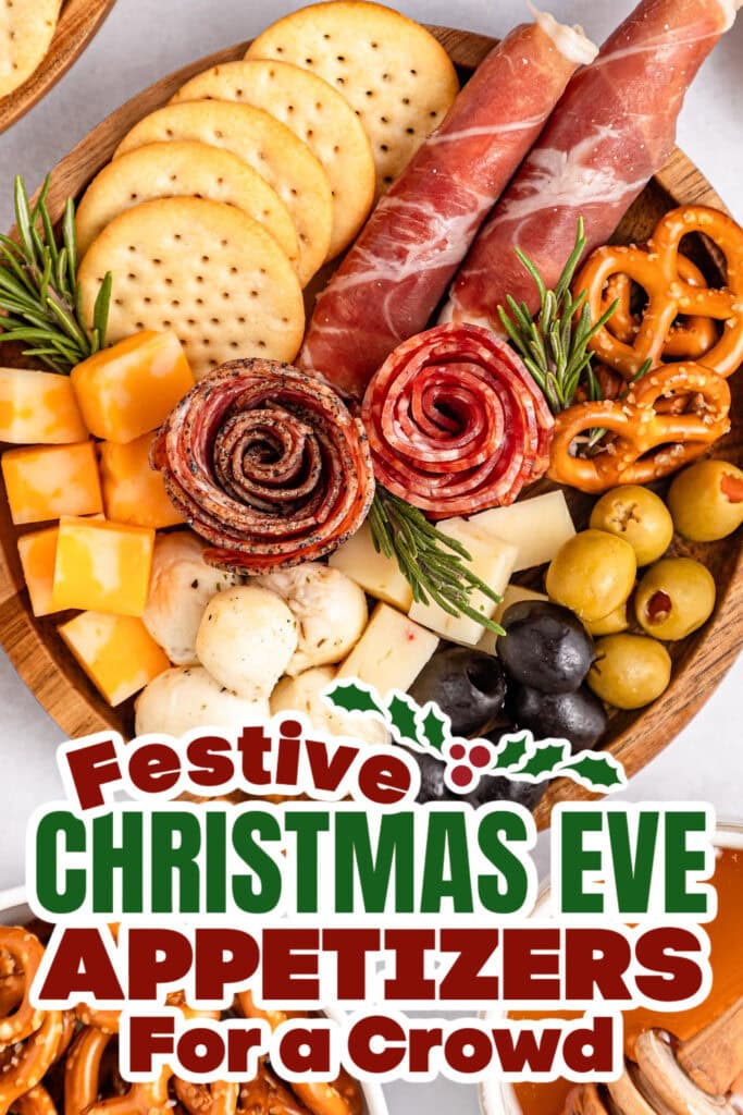 christmas eve appetizers - Christmas Tree Charcuterie Board on a Grazing Table copy