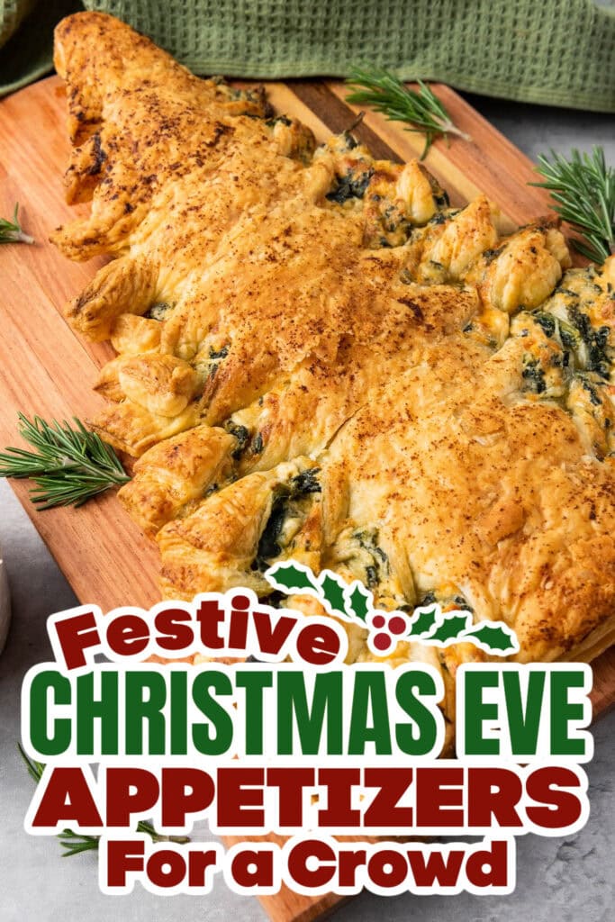 christmas eve appetizers - Christmas Tree Spinach Dip Puff Pastry copy