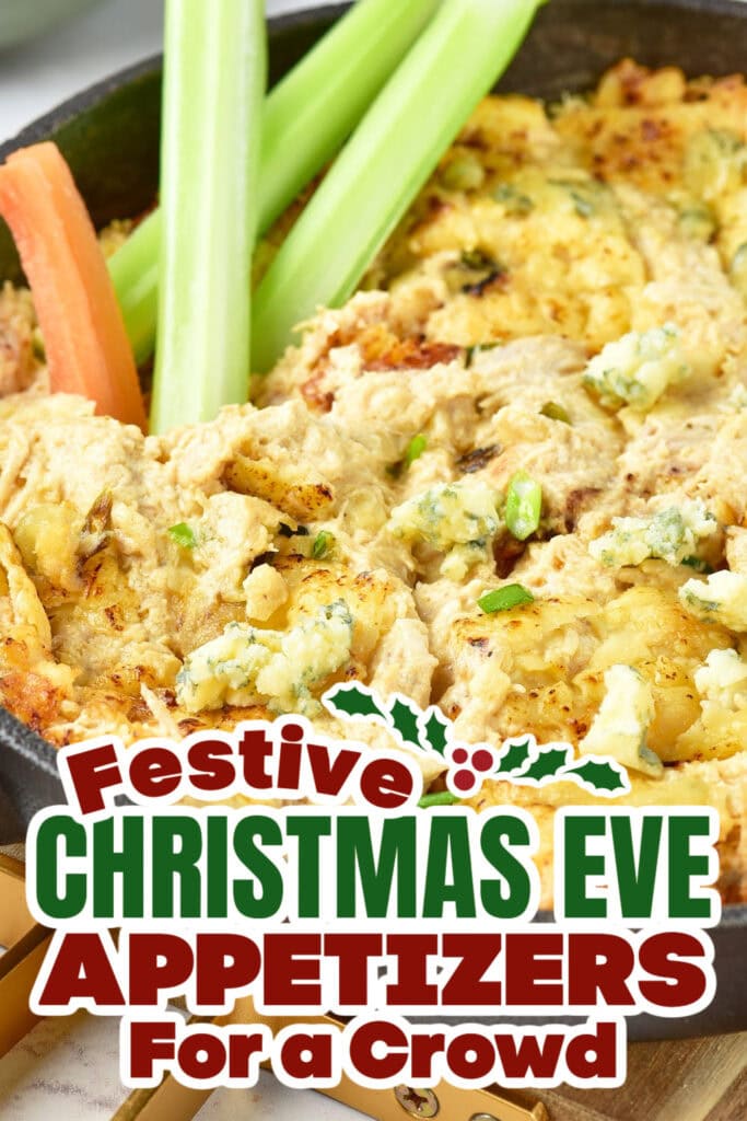christmas eve appetizers - Leftover Turkey Cheesy Buffalo Dip copy