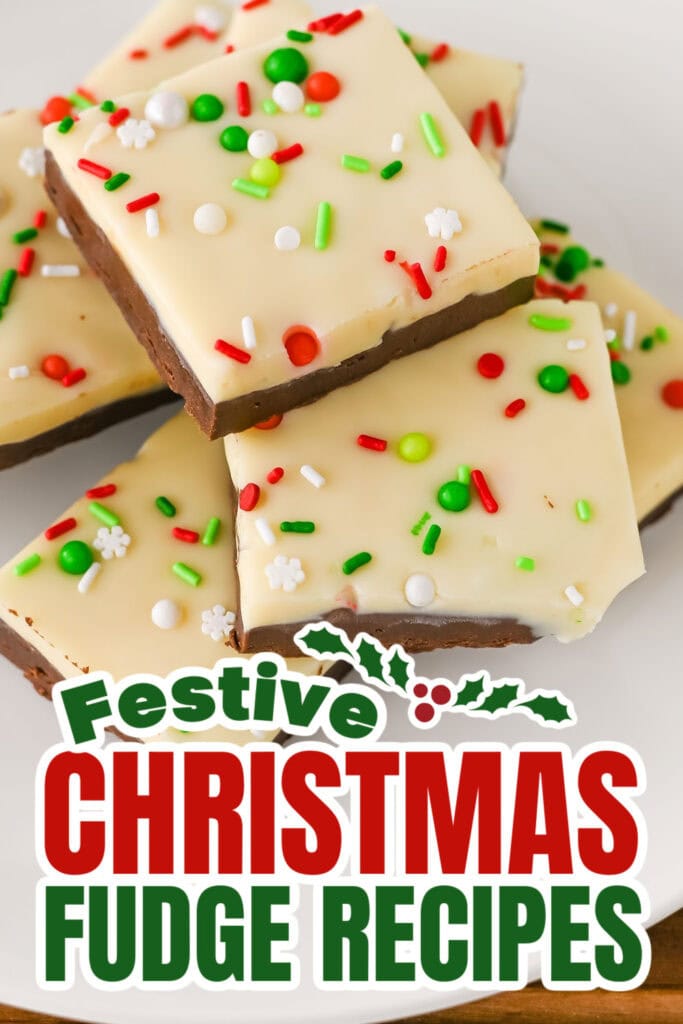 christmas fudge - Layered Christmas Chocolate Fudge copy