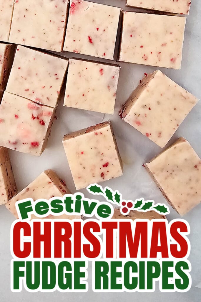 christmas fudge -Strawberry Fudge Squares copy