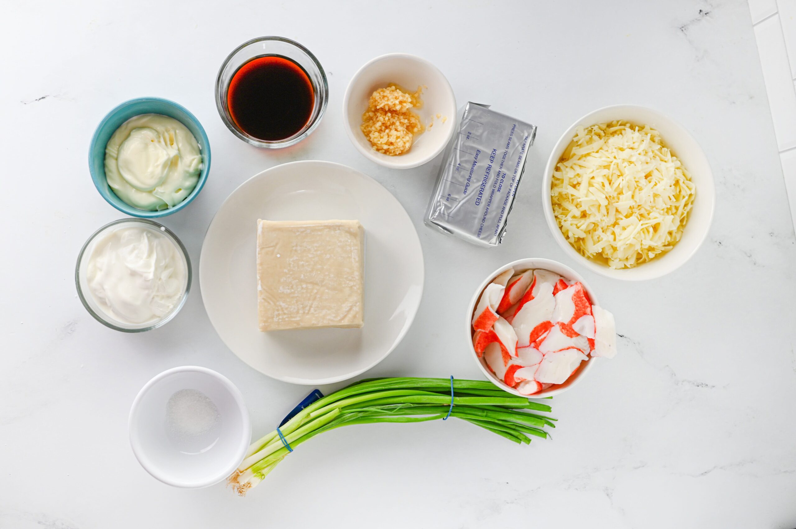 Creamy Crab Rangoon Dip with Crispy Wonton Chips Process Photo
