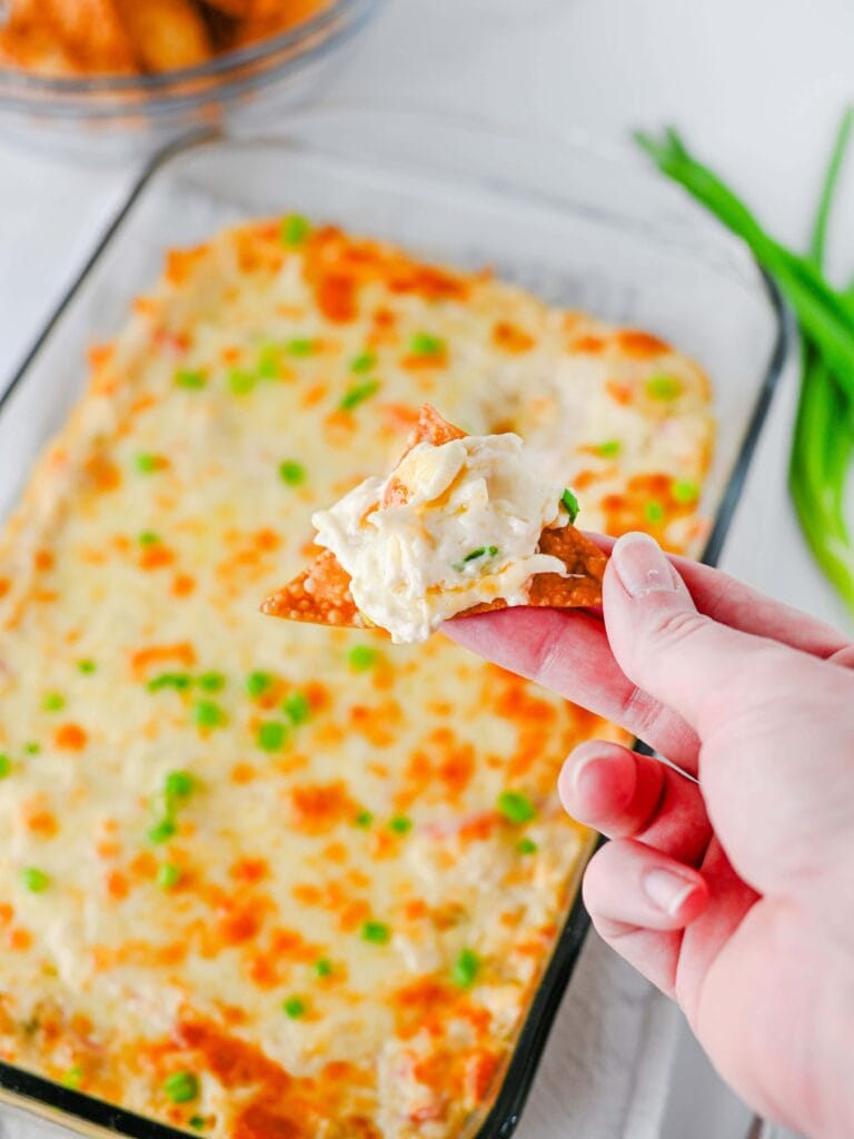Creamy Crab Rangoon Dip with Crispy Wonton Chips