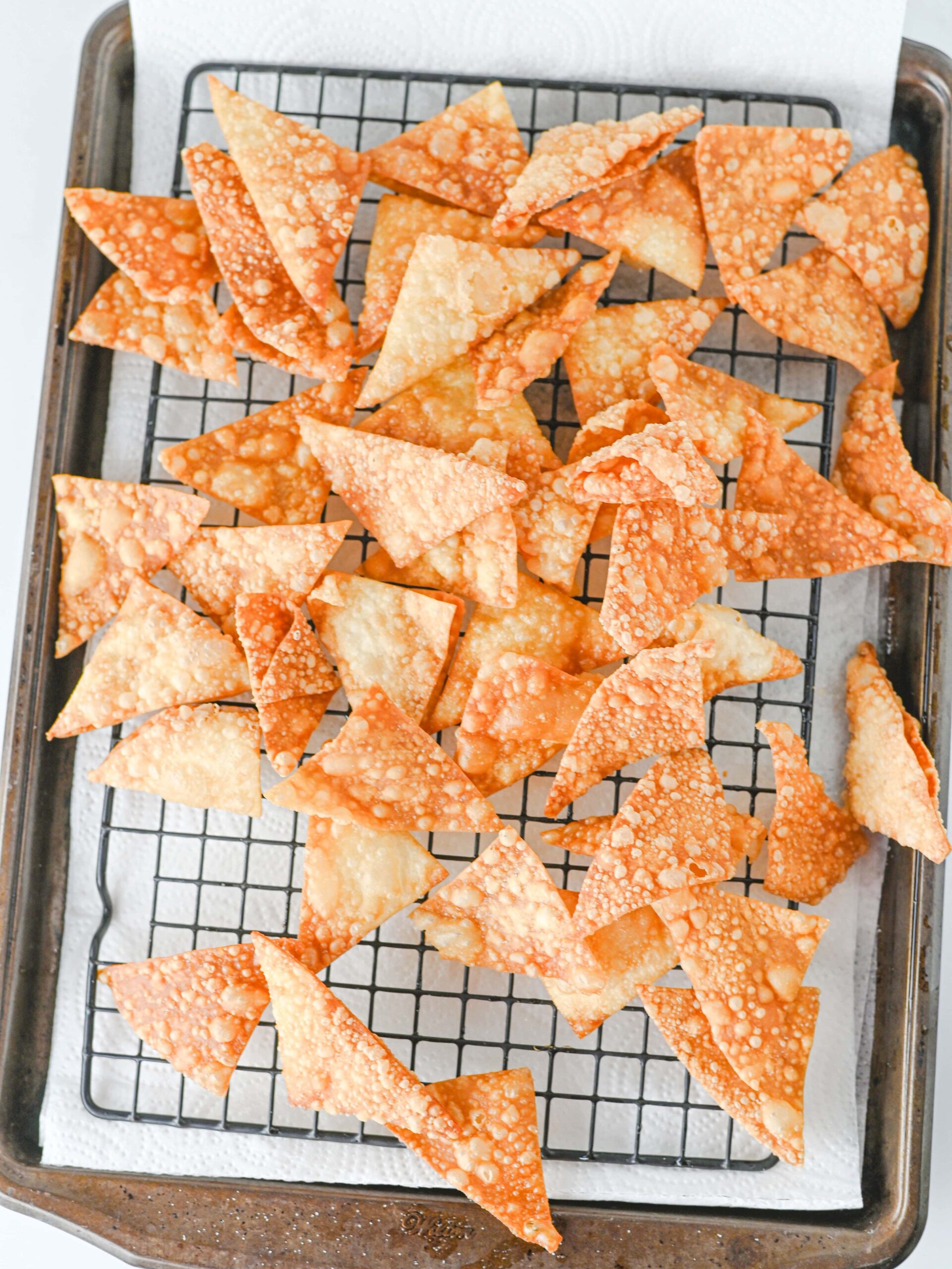 Creamy Crab Rangoon Dip with Crispy Wonton Chips Process Photo
