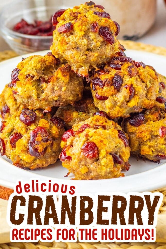cranberry recipes - Cranberry Turkey Stuffing Balls copy