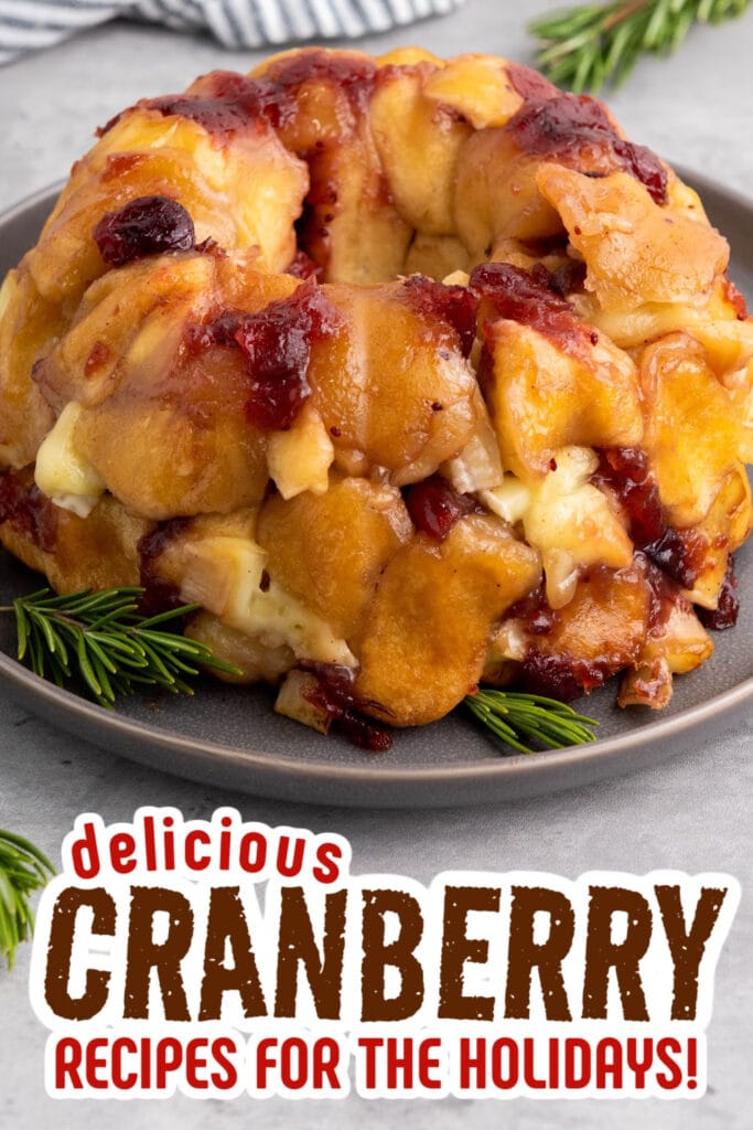cranberry recipes - Mini Cranberry Brie Pull-Apart Bread copy