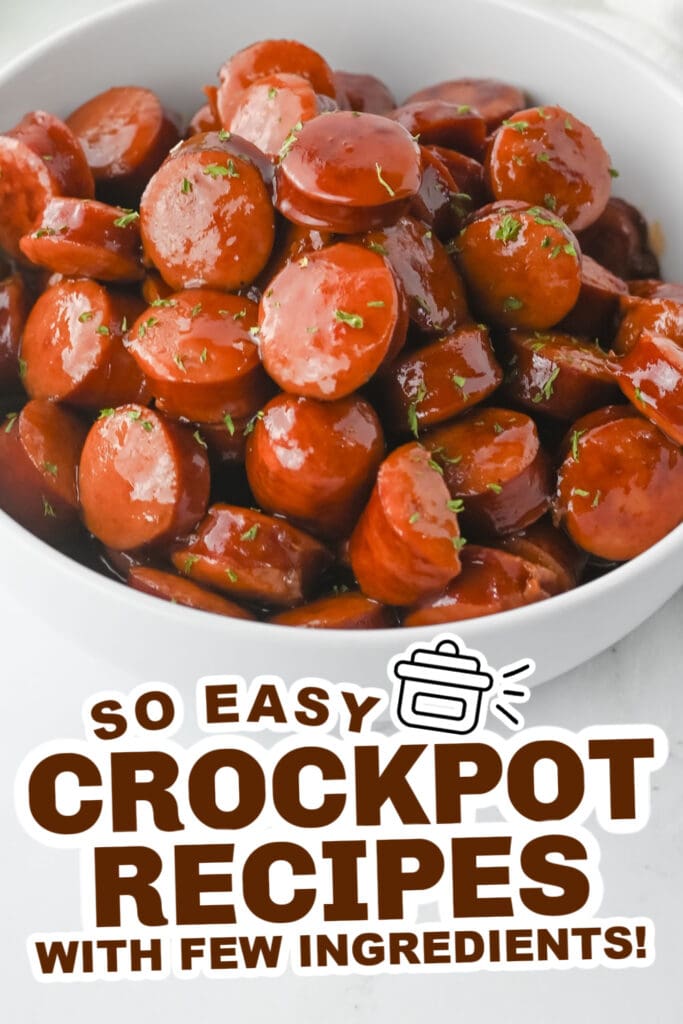 crockpot recipes with few ingredients - Crockpot BBQ Sausages copy