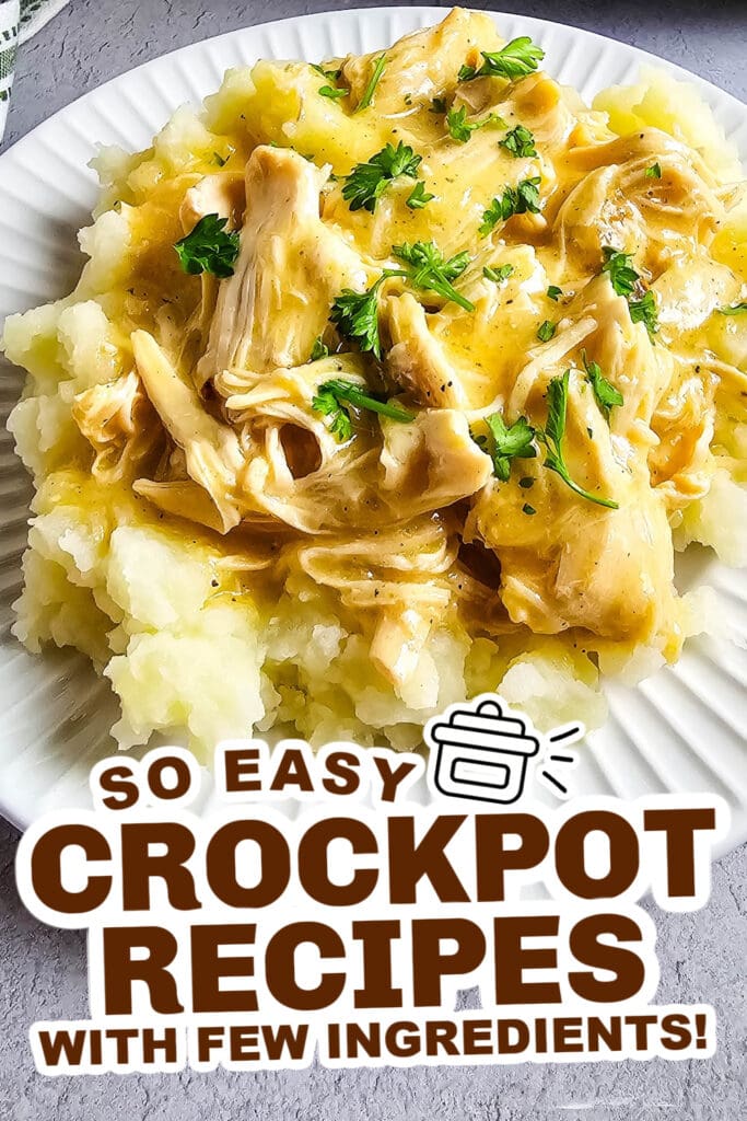 crockpot recipes with few ingredients - Slow Cooker Chicken and Gravy copy