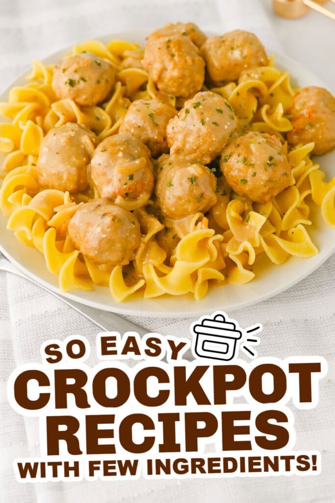 crockpot recipes with few ingredients - Slow Cooker Creamy Meatballs copy