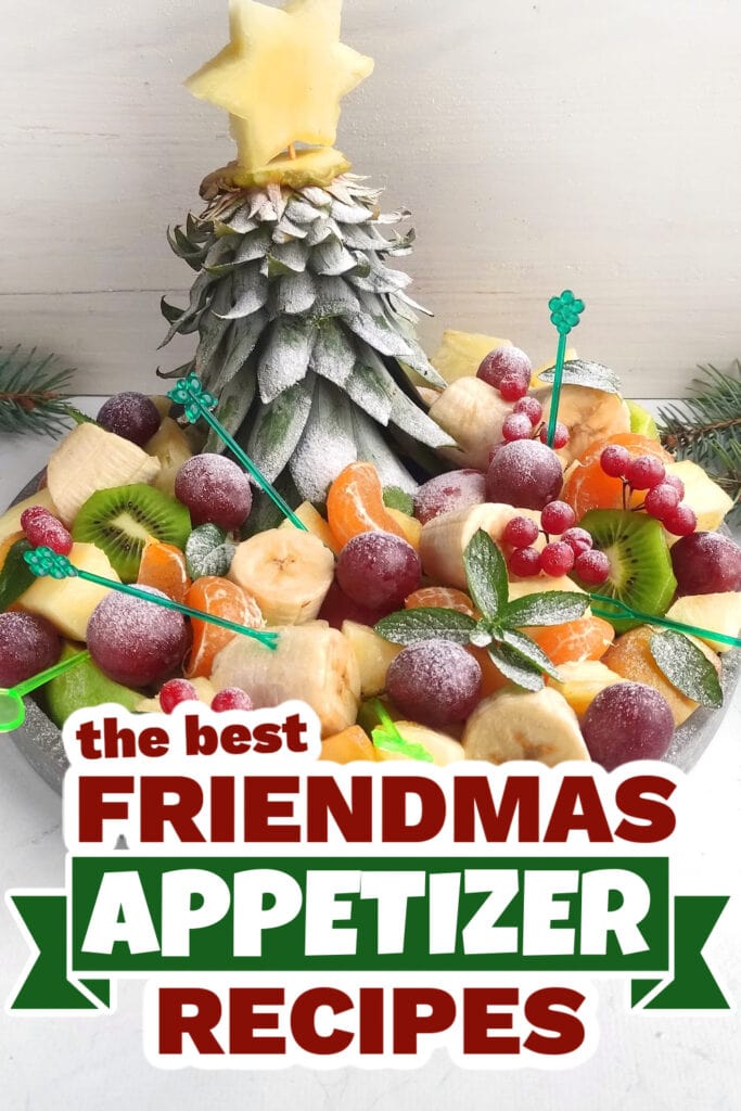 friendmas appetizers - Christmas Pineapple Tree Fruit Tray copy (1)