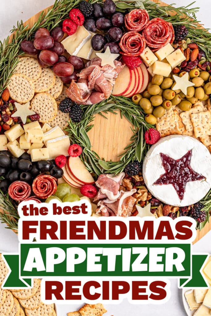 friendmas appetizers - Festive Wreath Charcuterie Board copy