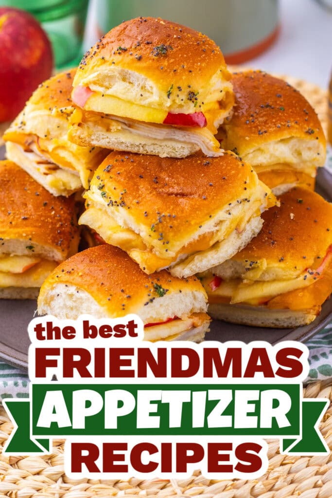 friendmas appetizers -Hot Honey Apple Cheddar Turkey Sliders copy
