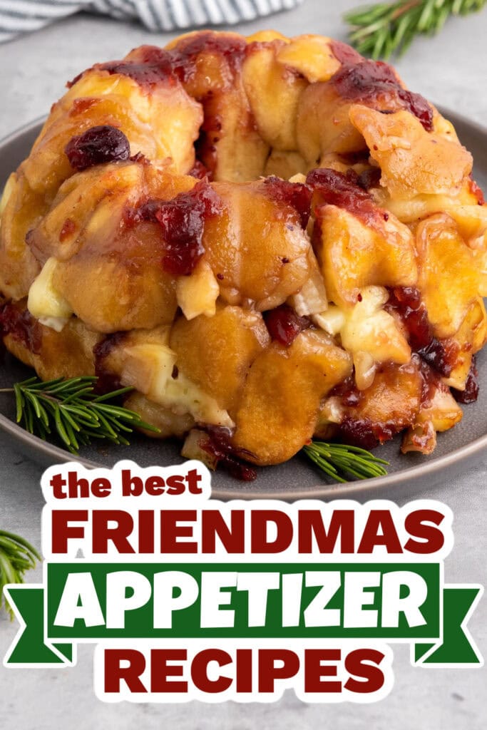 friendmas appetizers - Mini Cranberry Brie Pull-Apart Bread copy