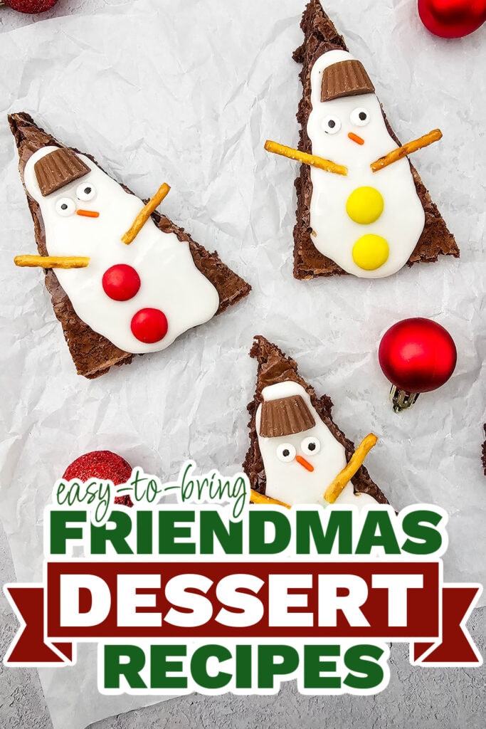 friendmas desserts - Christmas Snowman Brownies copy