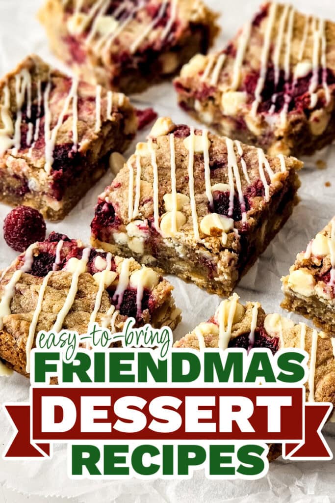 friendmas desserts - Decadent Raspberry and White Chocolate Squares copy
