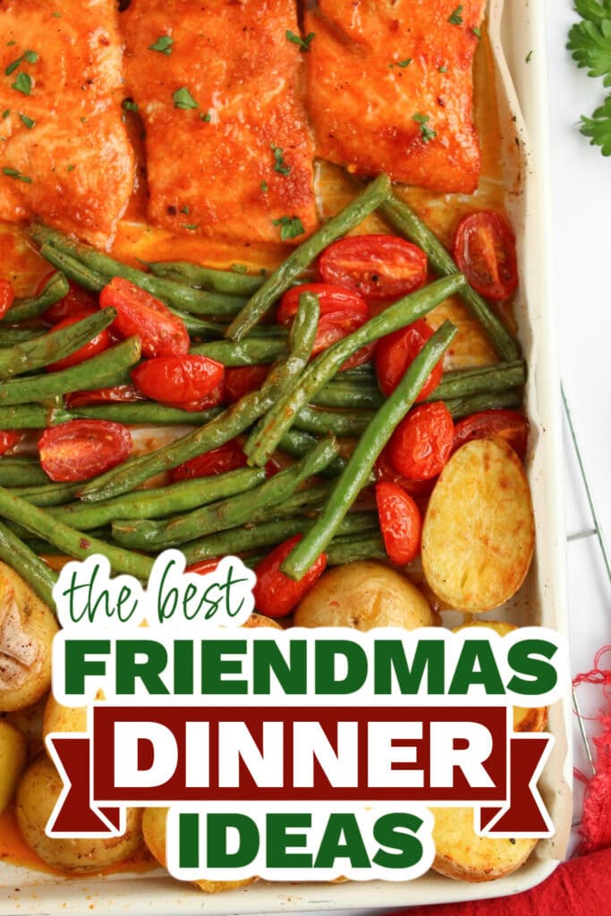 friendmas dinners - Sheet Pan Maple Glazed Salmon with Roasted Vegetables copy