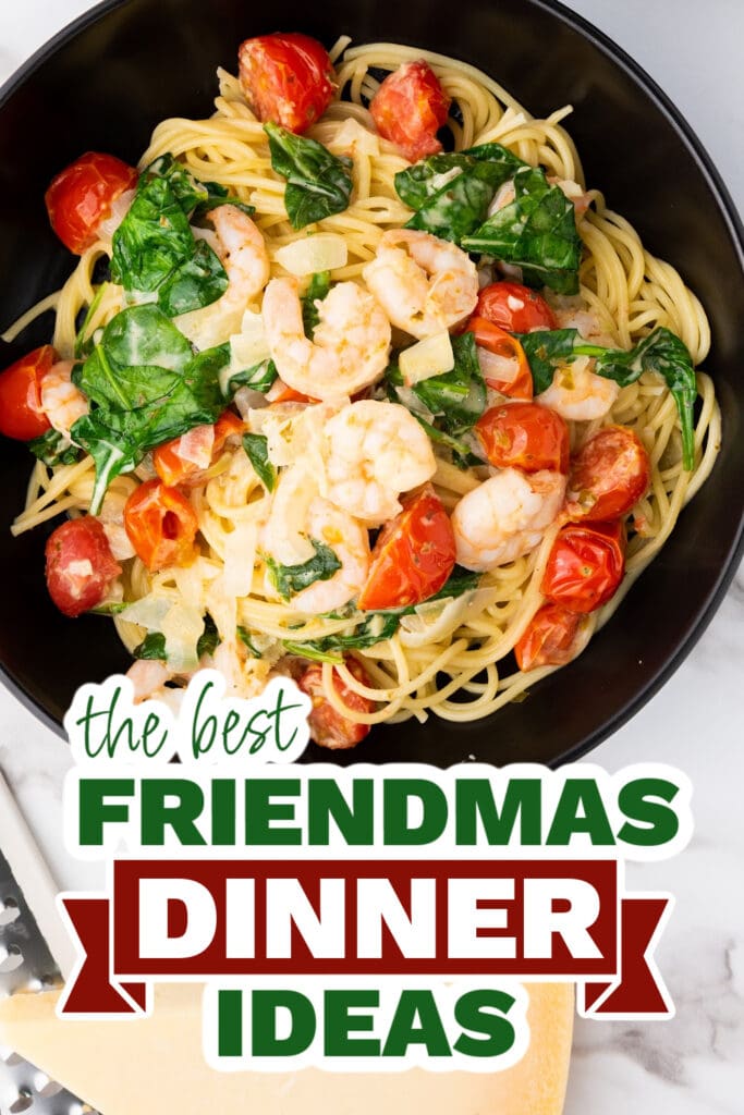 friendmas dinners - Spaghetti Scampi e Spinaci copy