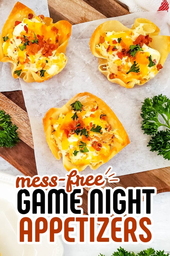 game night appetizers - Chicken Wonton Cups copy