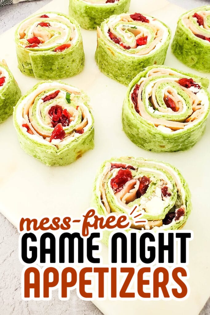 game night appetizers - Cranberry Turkey Pinwheels copy