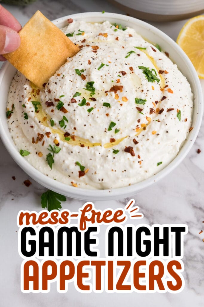 game night appetizers - Lemony Whipped Feta Dip copy