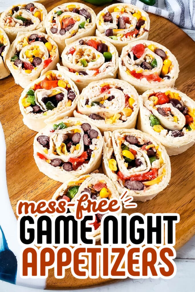 game night appetizers - Southwest Chicken Pinwheels copy