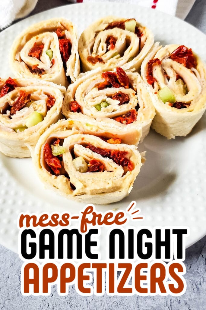game night appetizers - Turkey Hummus Pinwheels copy