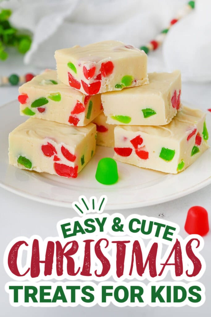 kids christmas treats-Christmas Gum Drop Fudge