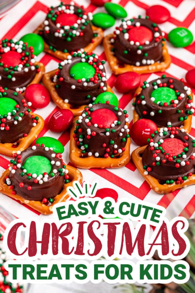 kids christmas treats-Christmas Rolo Pretzel Bites