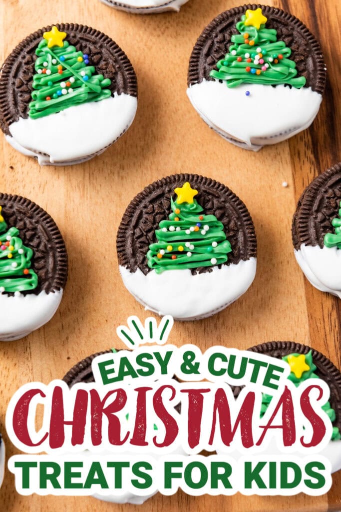 kids christmas treats-Christmas Tree Oreos