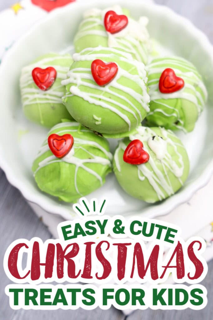 kids christmas treats-Grinch Oreo Balls