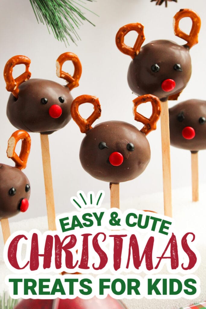 kids christmas treats-Reindeer Cake Pops