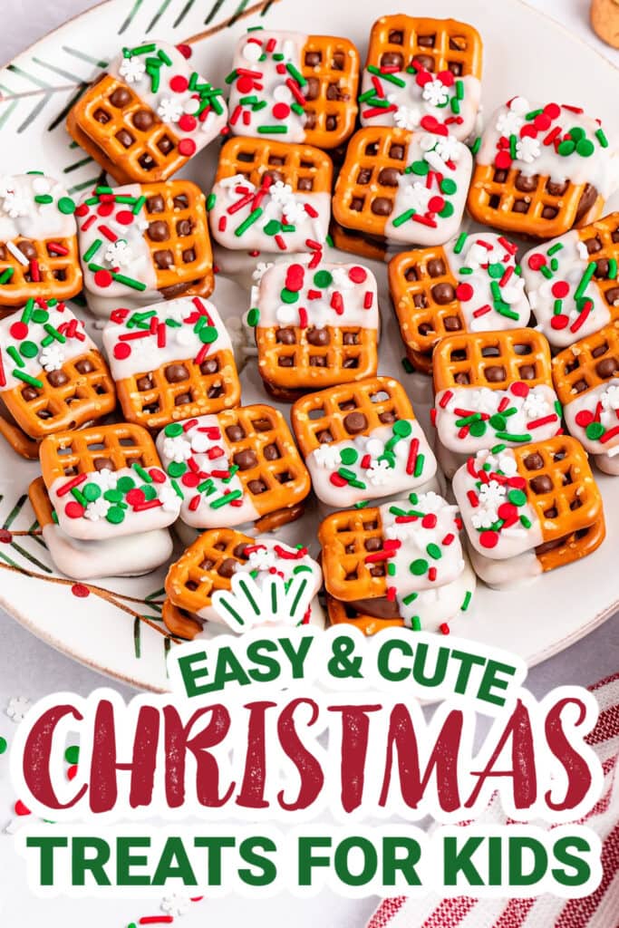 kids christmas treats-Rolo Pretzel Sandwiches