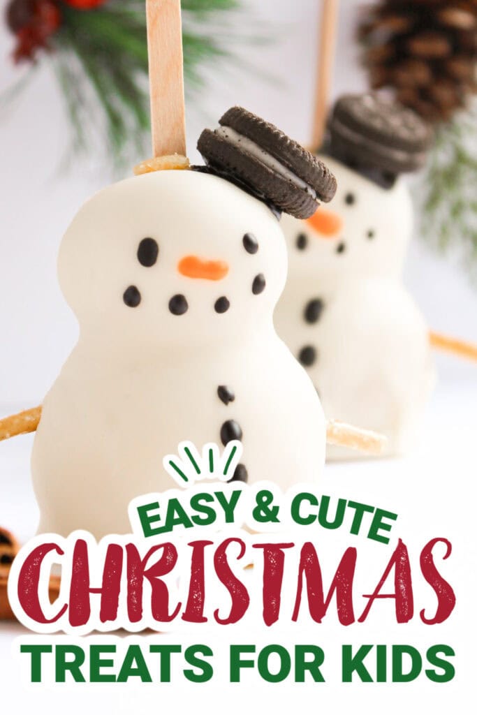 kids christmas treats- Snowman Cake Pops