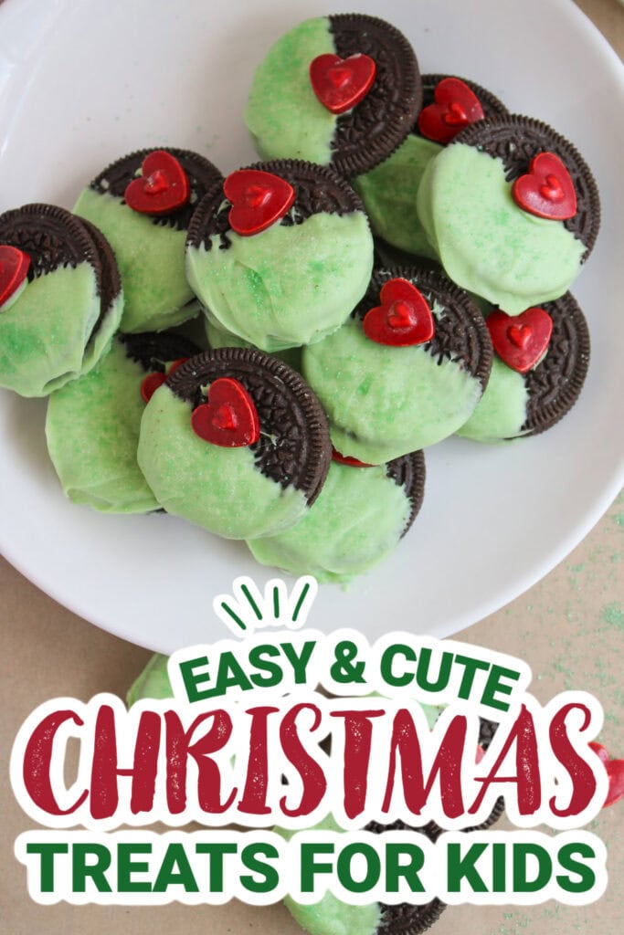 kids christmas treats-The Grinch Oreos