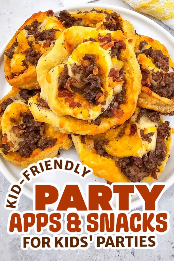 kids party appetizers - Bacon Cheeseburger Pinwheels