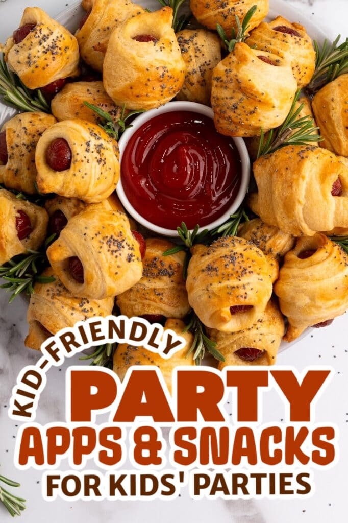 kids party appetizers - Flaky Mini Piggies in a Blanket