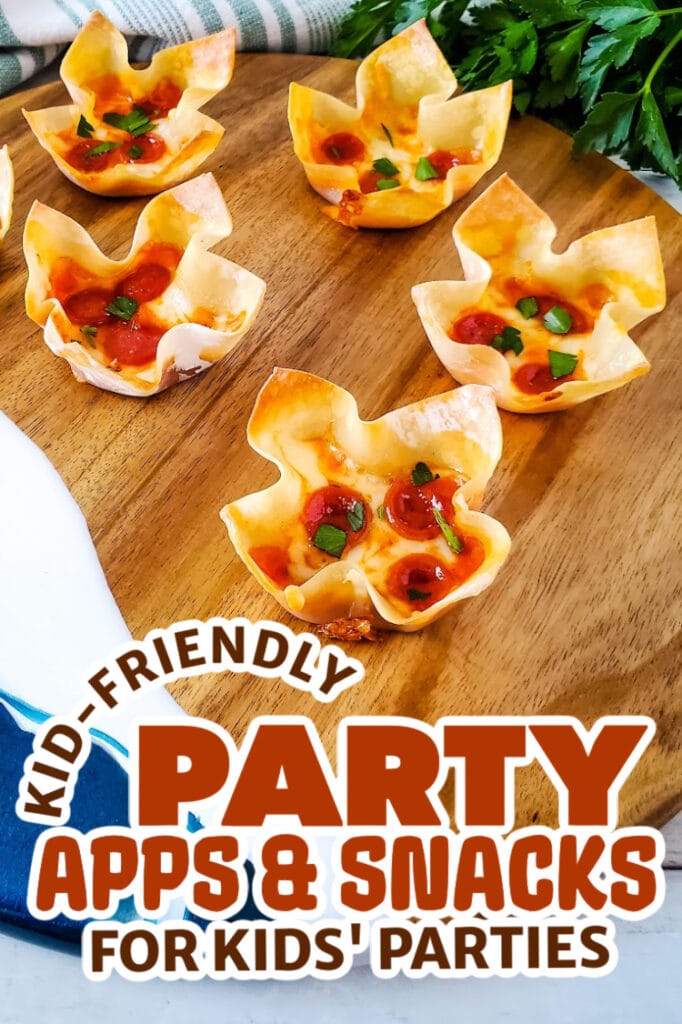 kids party appetizers - Pizza Wonton Cups