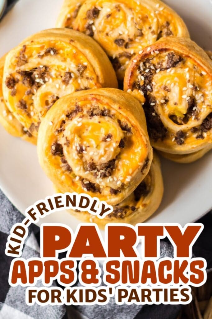 kids party appetizers - big mac pinwheels