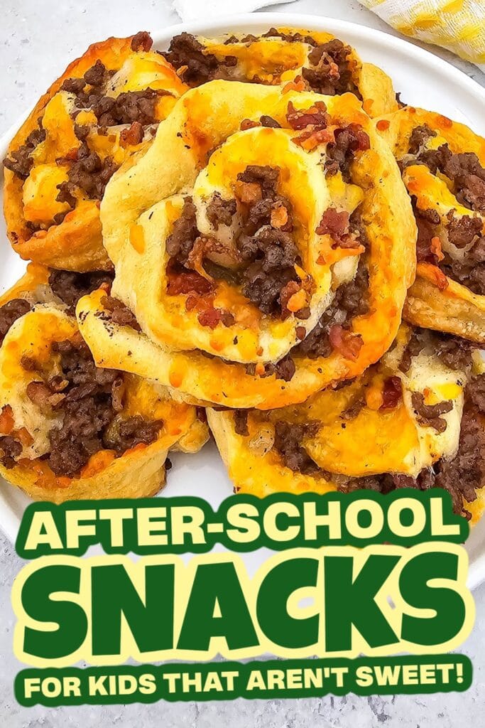 kids school snacks - Bacon Cheeseburger Pinwheels