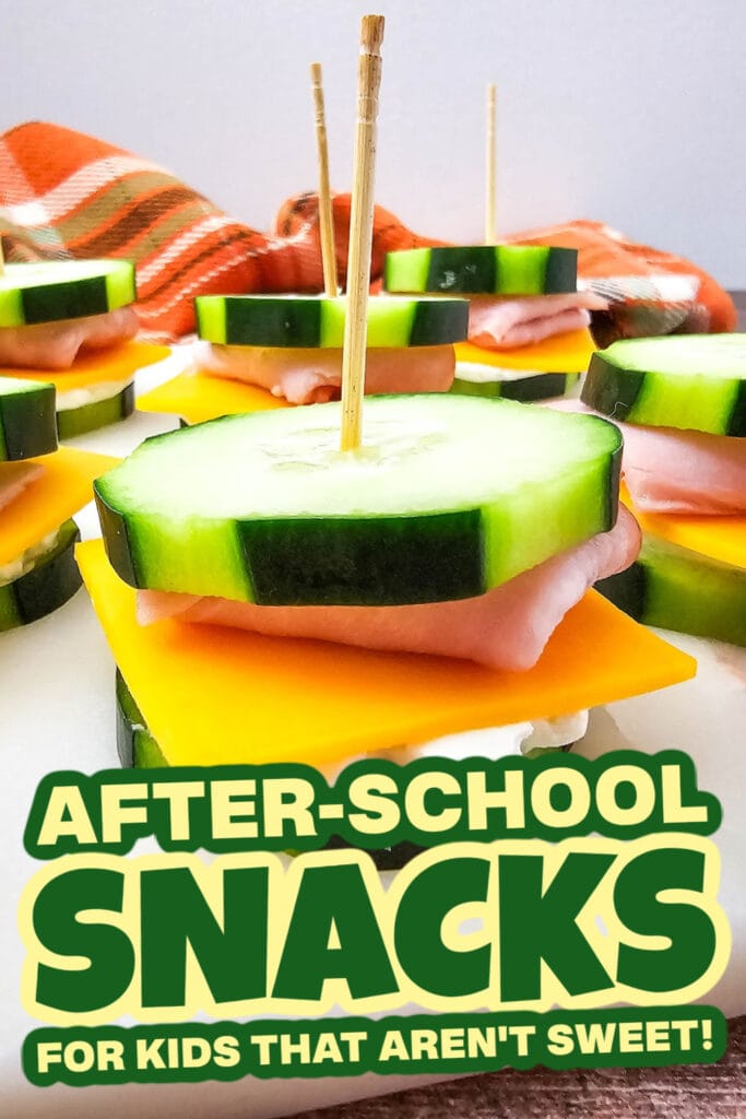 kids school snacks-Ham & Cheese Cucumber Sandwich Bites